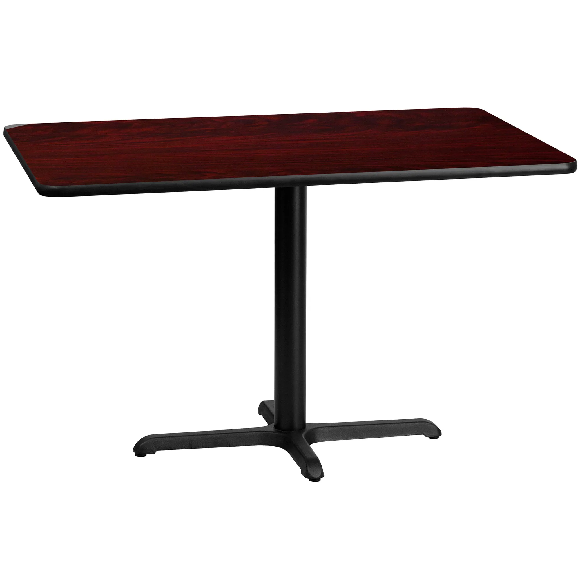 Flash Furniture 48Inch L x 30Inch W Table with Laminate Top and X-Base — Reversible Black/Mahogany Top, Model XUMA3048T2230