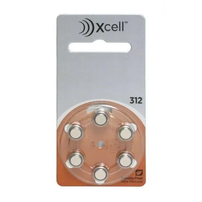 Rayovac Mercury Free Xcell Size 312 Hearing Aid Batteries (60 Pcs)