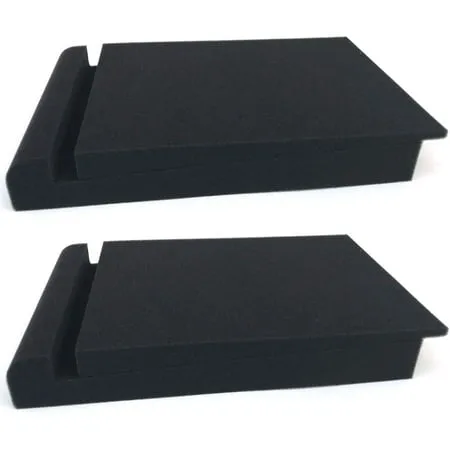 2 Pack Acoustic Isolation Pads Studio Monitor Speaker Isolation Foam Pads Pair of Two High Density Studio Monitor Black Isolation Pads Pair for 5 inch Monitors