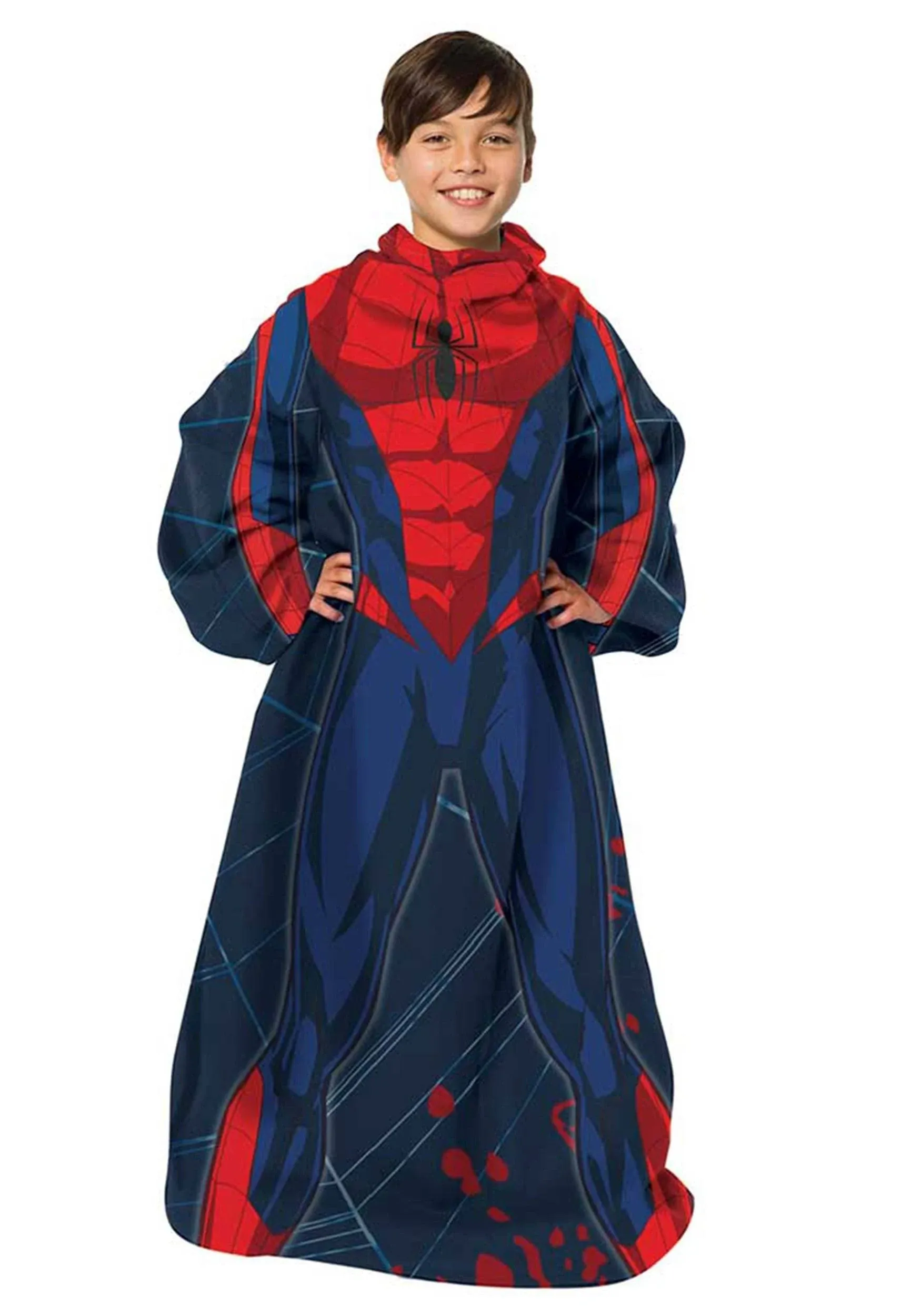 Spider-Man Costume Throw Youth Blanket with Sleeves