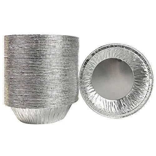 50 Pack - Pie Pans 5 Inch Mini Pie Tins HEAVY-DUTY Disposable Aluminum Foil Tar