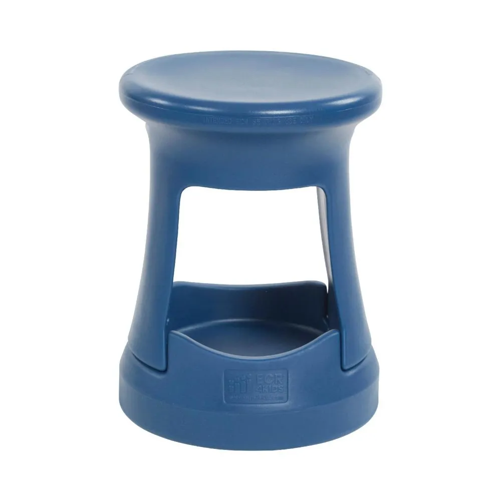 ECR4Kids Storage Wobble Stool, 18in Seat Height, Active Seating, Navy