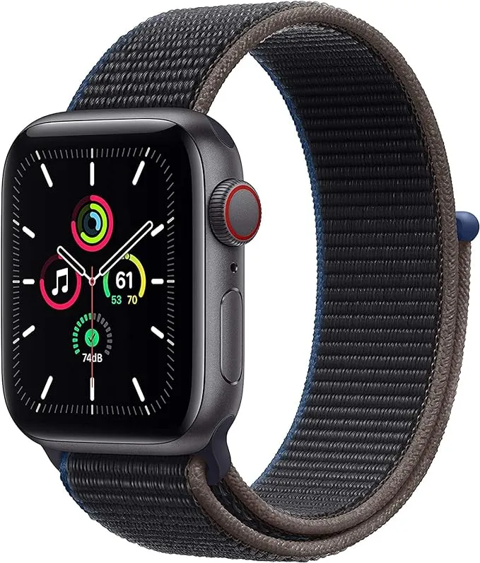 Apple Watch SE - 40mm - GPS + Cellular - Space Gray Aluminum Case - Charcoal Sport Band