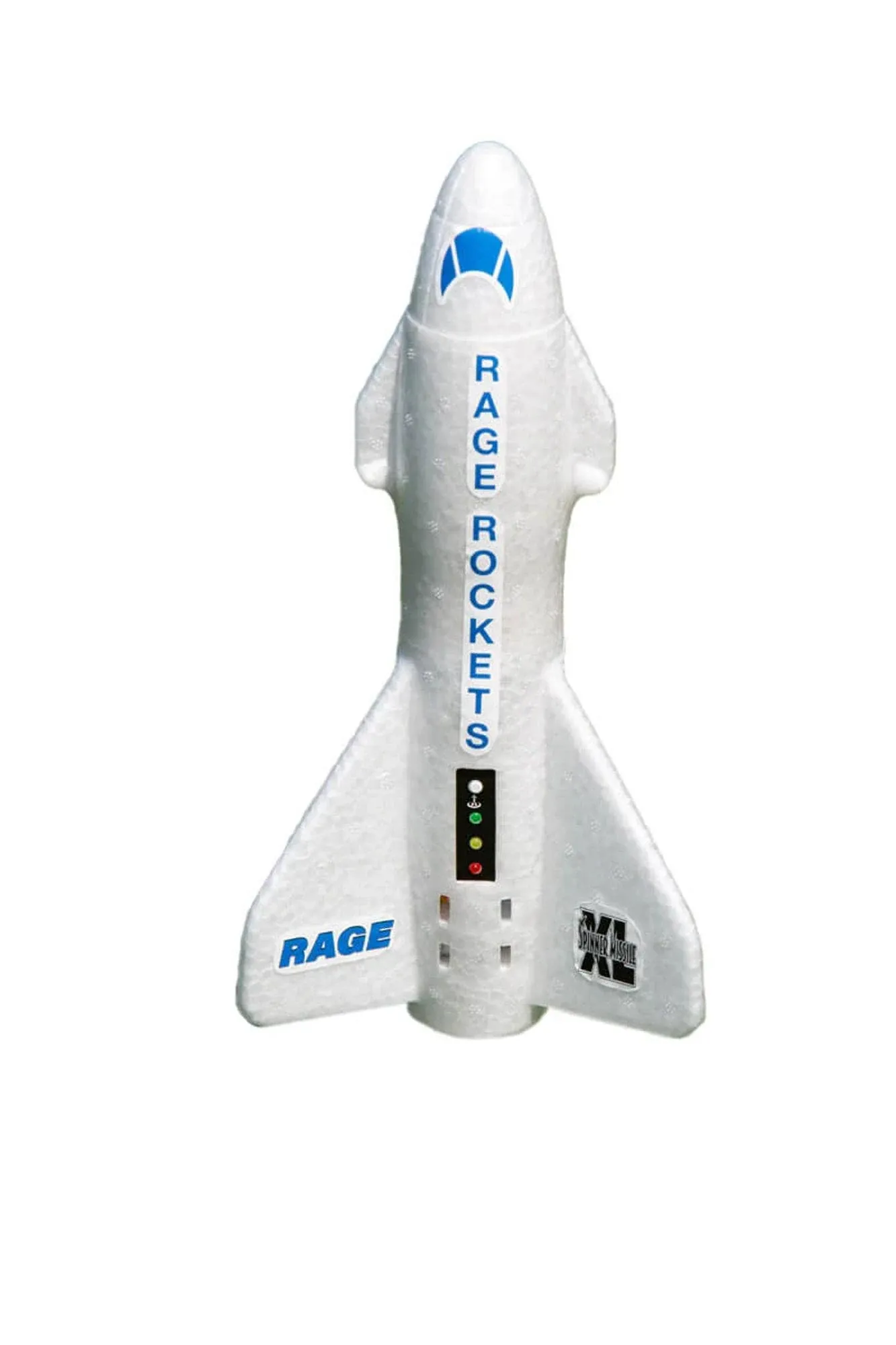 Rage RC Spinner Missile XL Electric Free-Flight Rocket With Parachute & LED - White