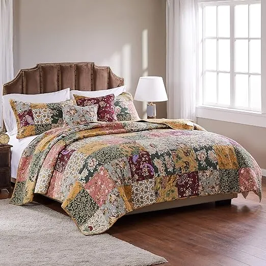 Greenland Home Antique Chic 100% Cotton Authentic Patchwork Quilt Set, 4-Piece Twin/XL