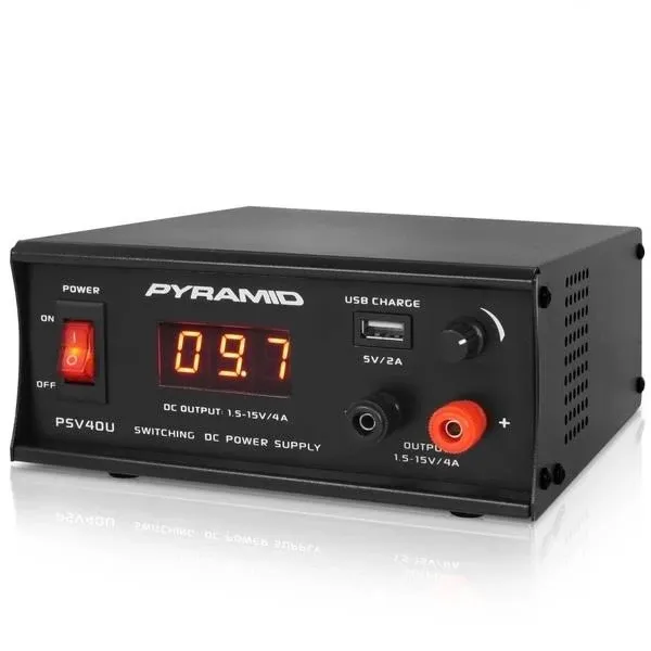  Universal Compact Bench Power Supply - 4 Amp Regulated Benchtop AC-DC 