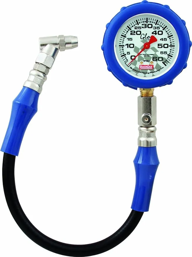 QuickCar Racing Products 56-062 Tire Pressure Gauge with Swivel Chuck and Relief Valve