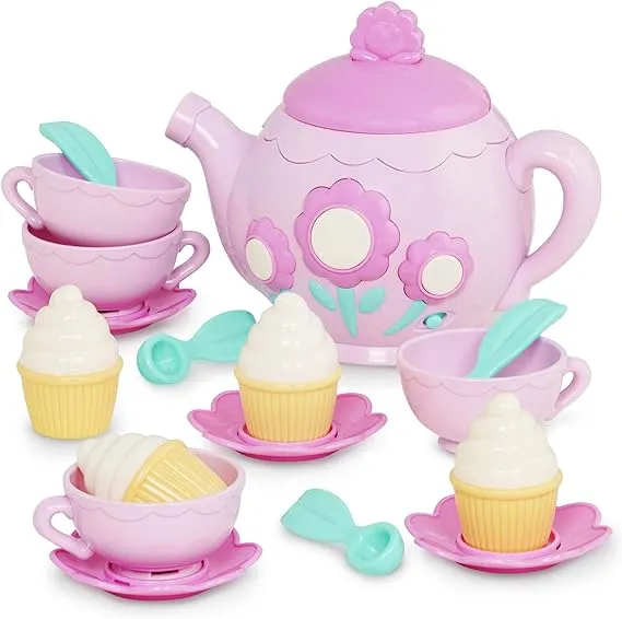 Battat- Play Circle- Singing Teapot – Toy Food – Pretend Play- Kitchen Set – 3 years + (17 Pcs)