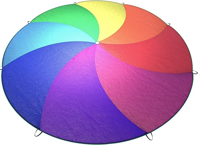 Little Dynamo Parachute Toys for Kids with 8 Handles 12ft - Gym Class Rainbow...