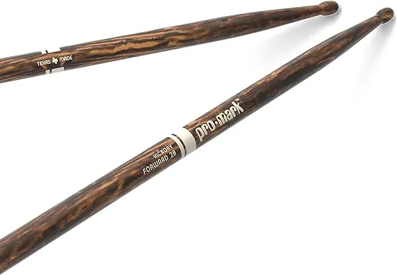 ProMark Drum Sticks - Classic Forward 2B Drumsticks - Drum Sticks Set - Oval Wood Tip - FireGrain Hickory Drumsticks - Consistent Weight and Pitch - 1 Pair