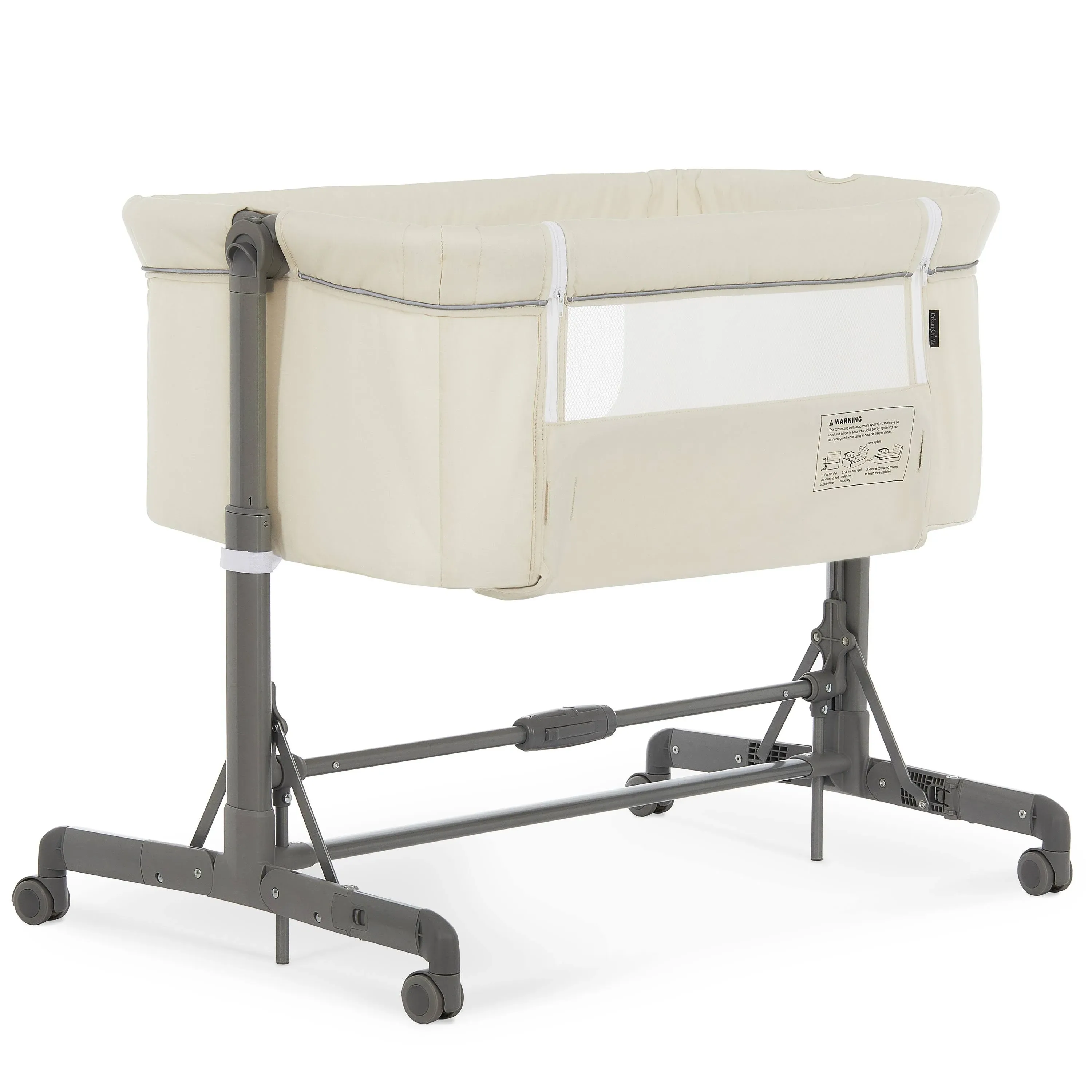 Dream on Me Zimal Bassinet and Bedside Sleeper, Ivory