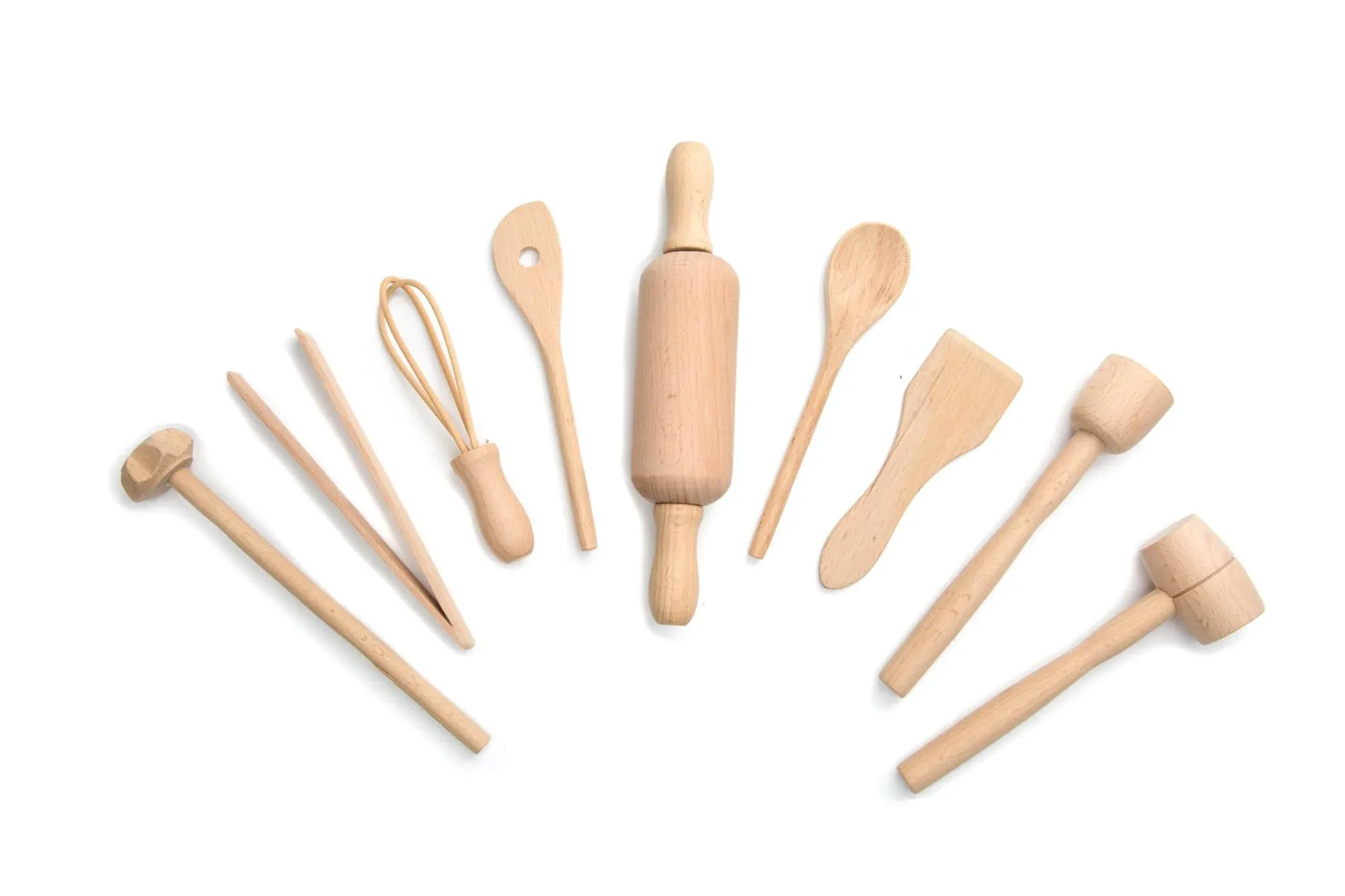 "9-Piece Kid's Wooden Tool Set"