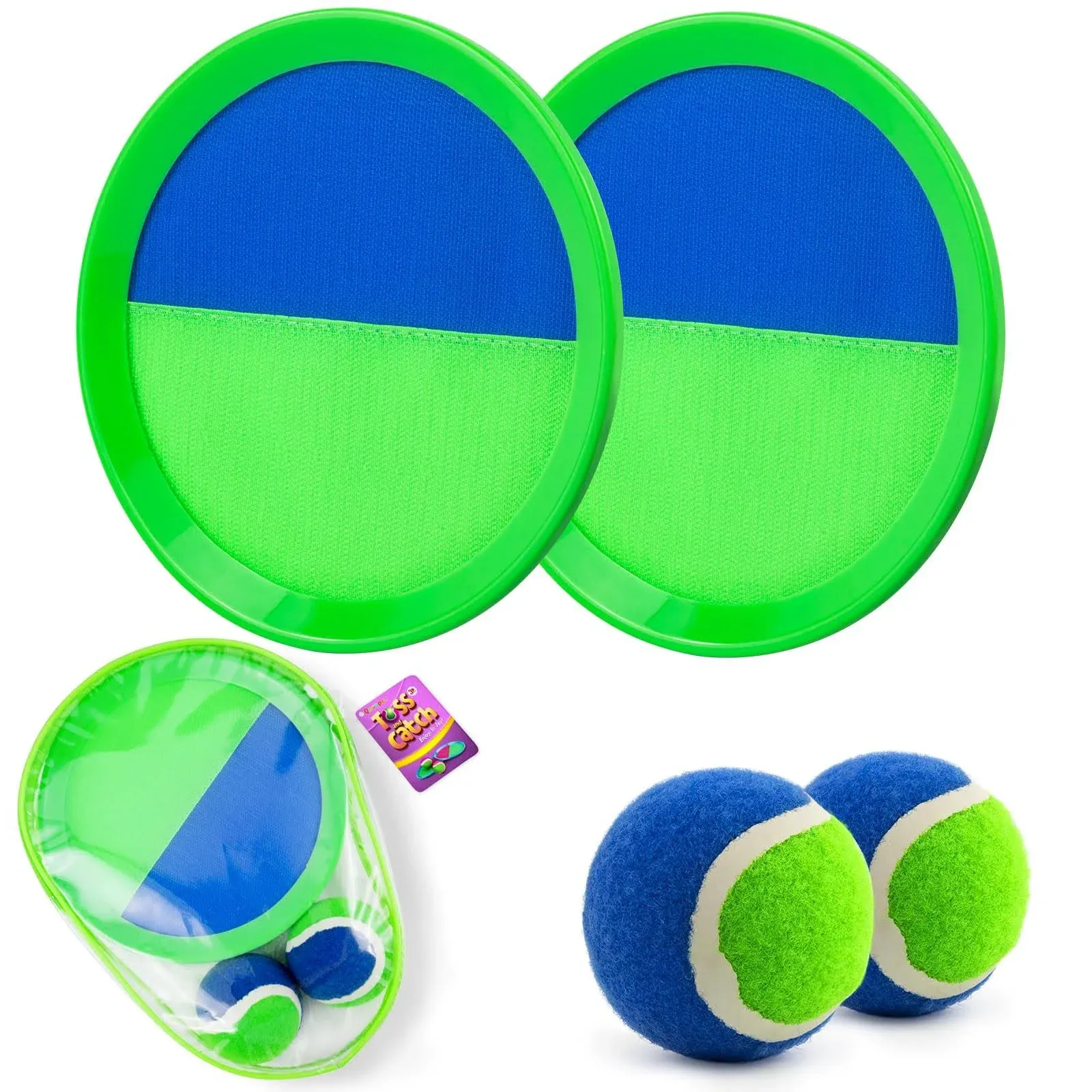 Qrooper Toss and Catch Ball Set Kids Toys, Beach Toys, Yard Games, Outdoor Toys ...