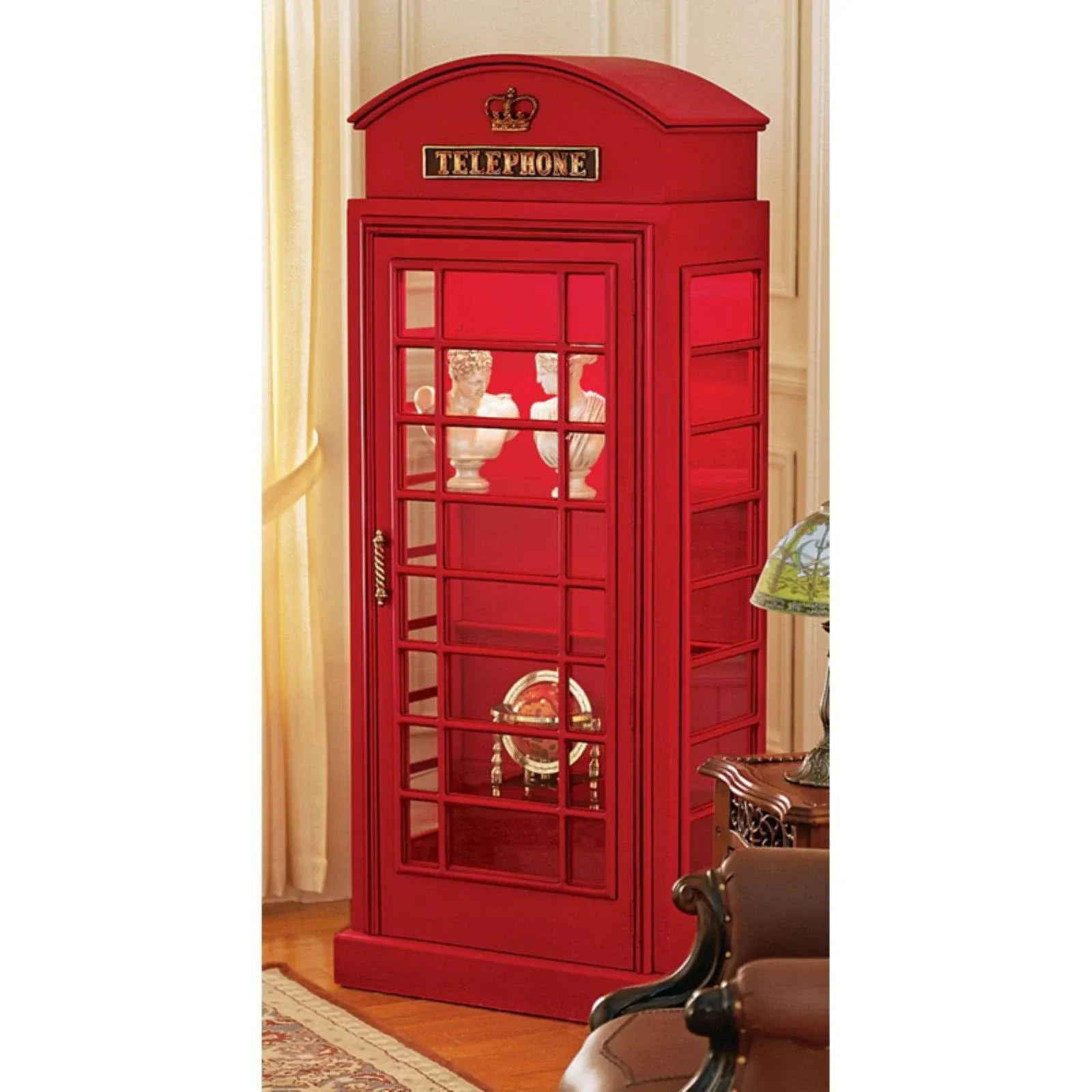 Design Toscano NE36832 British Telephone Booth Display Cabinet