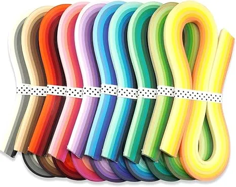 JUYA Multi-Color Paper Quilling Strips Set 60 Colors 10 packs 54cm Length Paper Width 5mm (0.20 in)