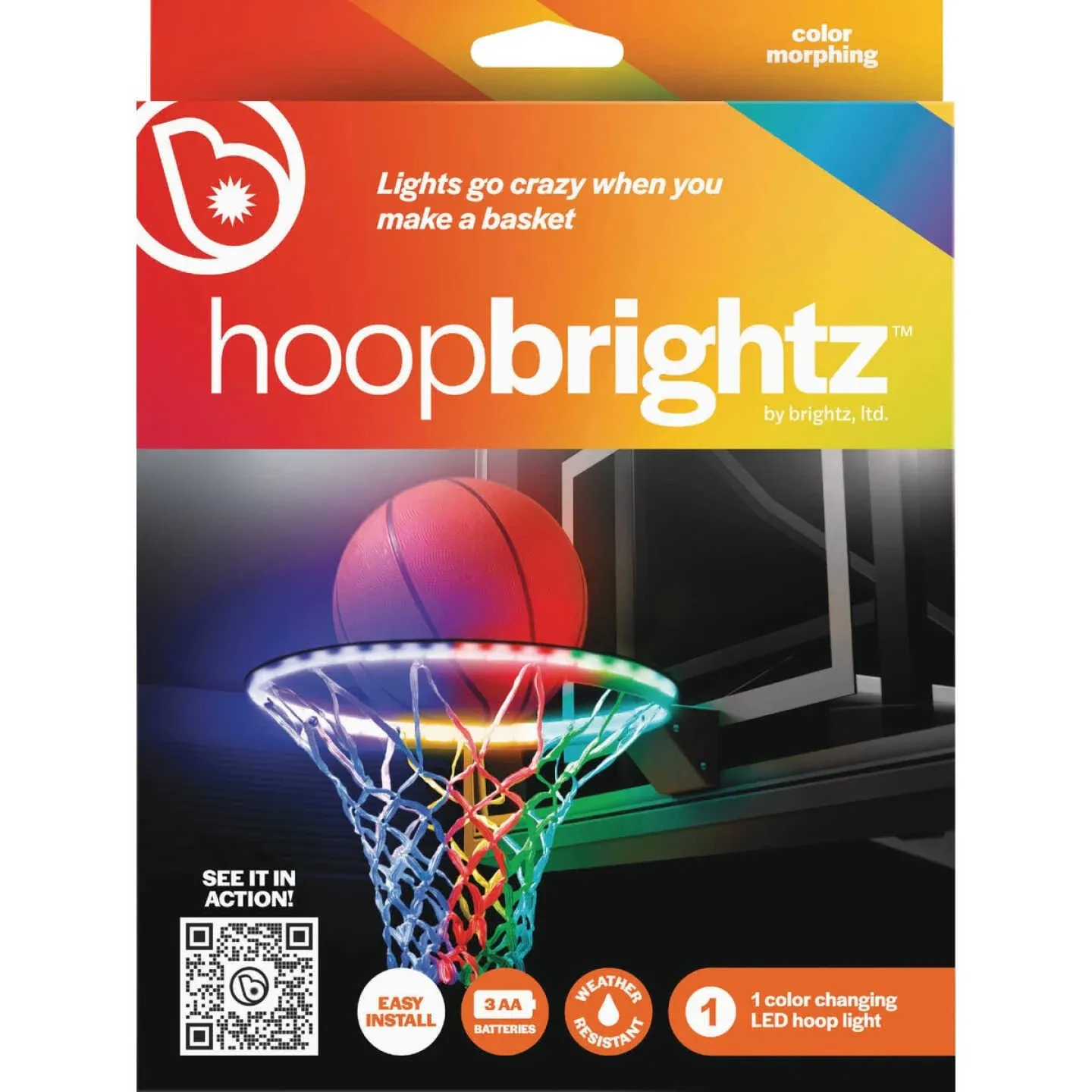 Brightz Hoopbrightz Color Morphing Basketball Rim Light Kit Color Morphing