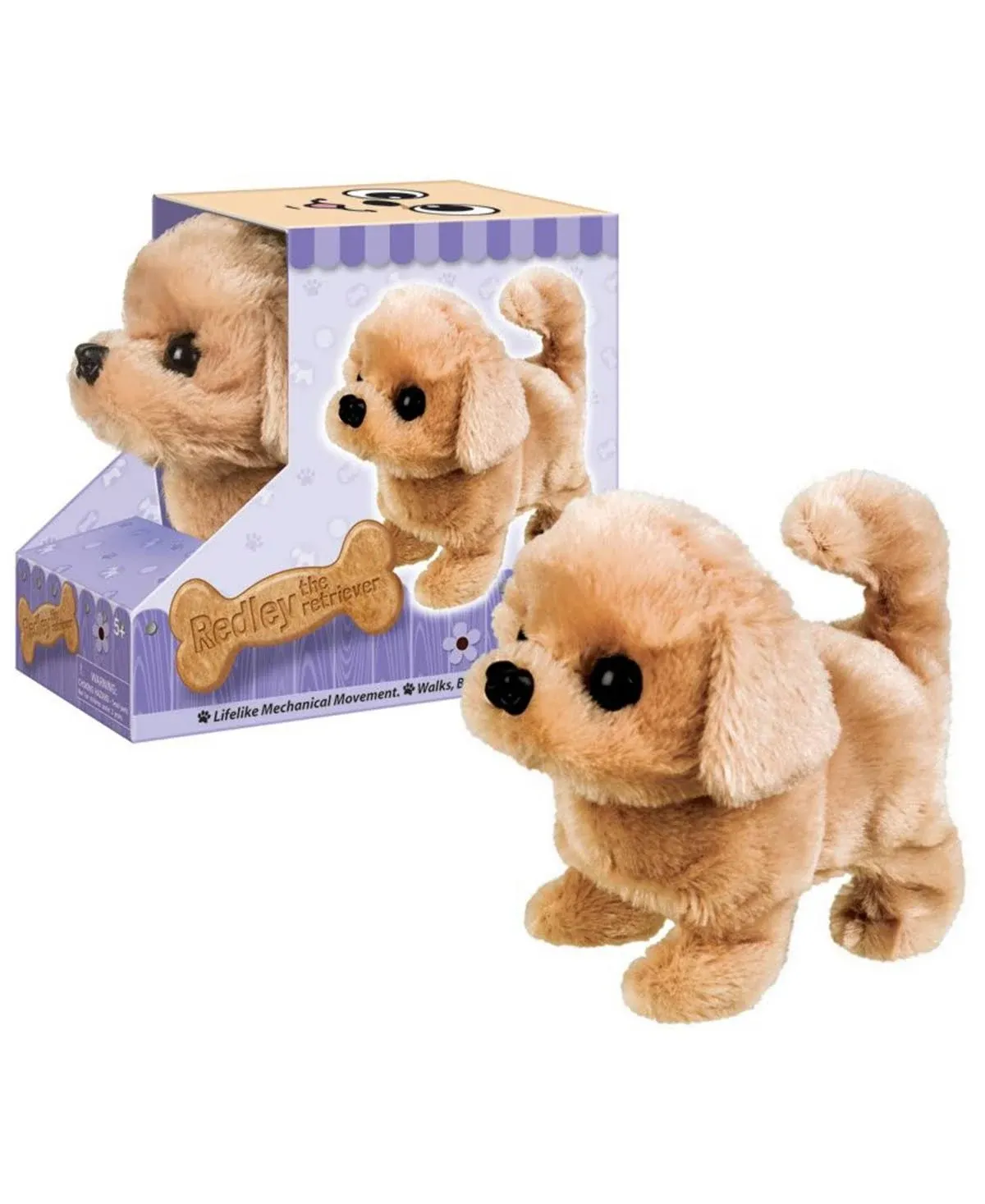 Westminster, Inc. Redley the Retriever - Cute, Cuddly, Plush Battery Operated Dog Toy Walks, Wiggles, and Barks with Sound