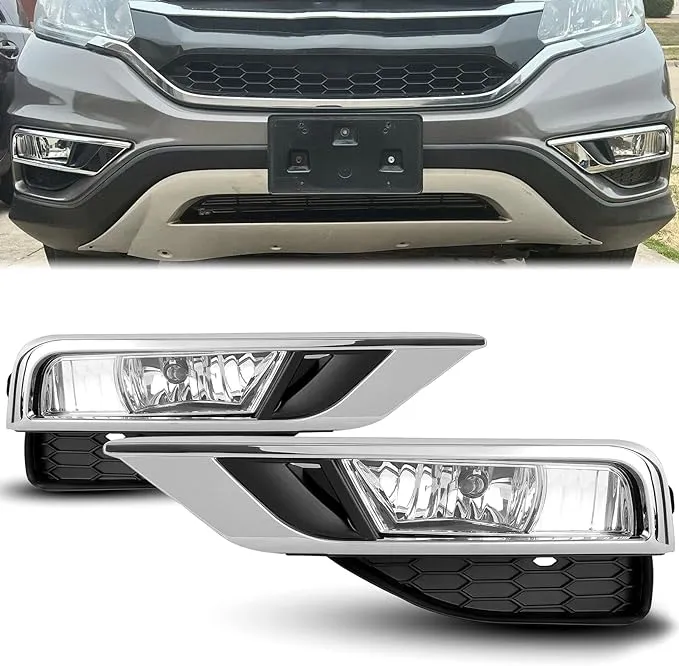 Kojem Bumper Fog Lights Lamps Assembly Compatible with 2015 2016 Honda CR-V CRV Replace for 33900T1WA11 33951T1WA11 HO2592140 HO2593140 Driving Bumper Lamps + Bulbs + Switch