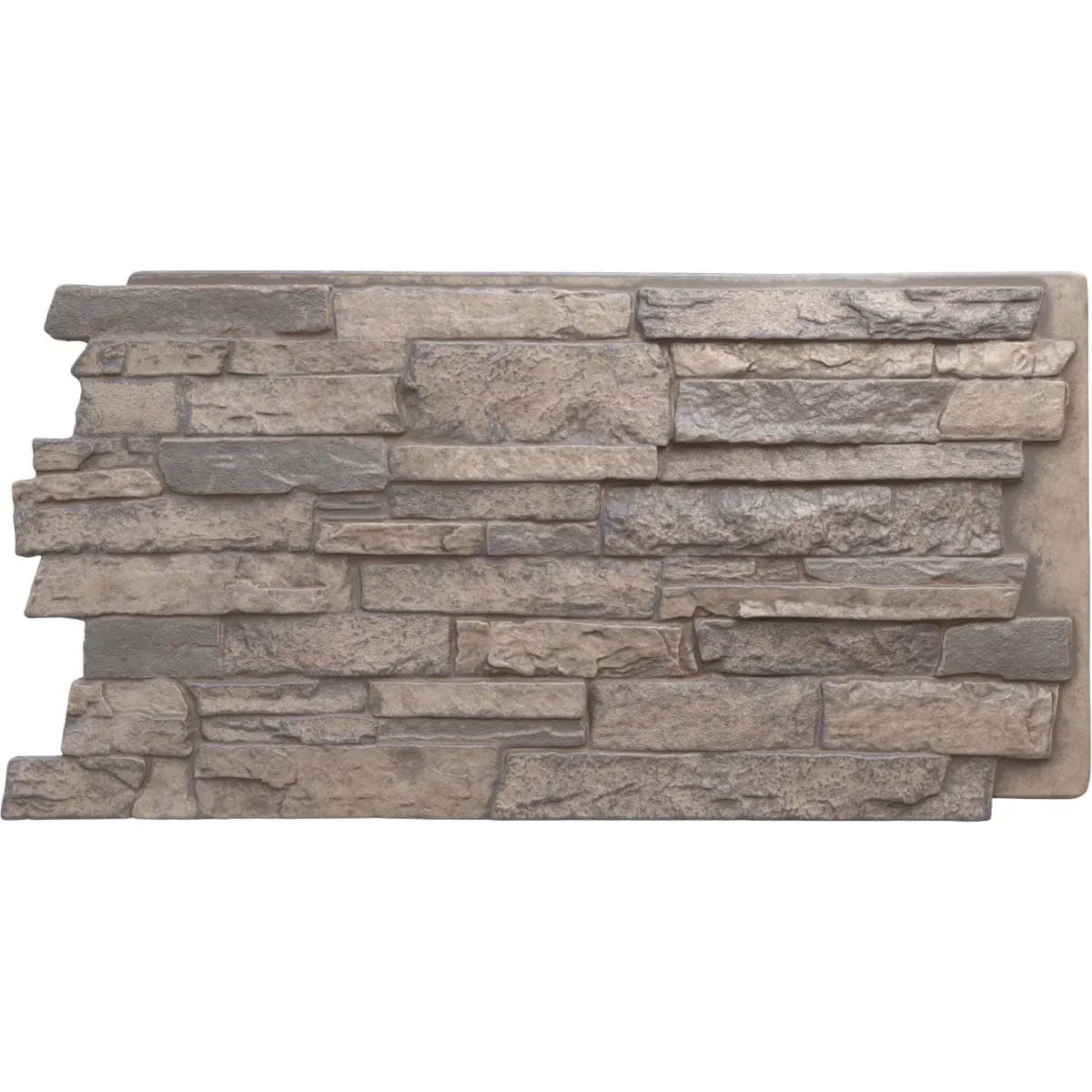 Ekena Millwork 49 inchw x 25 1/2 inchh x 1 1/4 inchd Acadia Ledge Stacked Stone, Stonewall Faux Stone Siding Panel, Boardwalk Bay