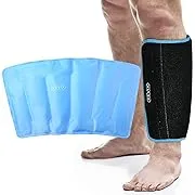 REVIX Calf and Shin Ice Packs for Injuries Reusable Leg Cold Packs for Shin Splints Relief Cold Compression Sleeve for Swelling, Bruises, and Sprains, Leg Pain Relief Support (2 Packs)