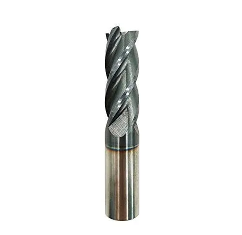 3/4&#034;Carbide Square End Mill, HRC 45 Deg Single End 4 Flute AlTiN Coating Mill...