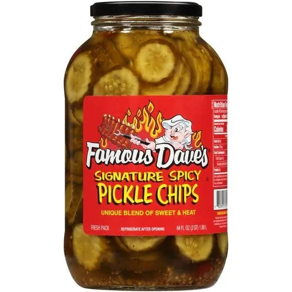 Famous Dave's Signature Spicy Pickle Chips, 64 Ounce