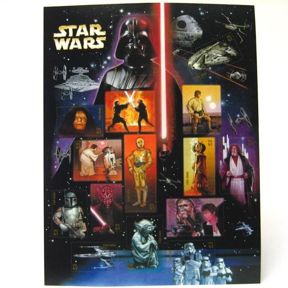 USPS Star Wars Collectible Sheet of Fifteen 41 Cent Stamps Scott 4143