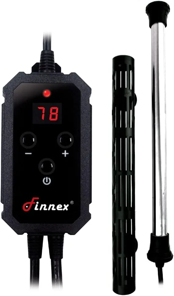 Finnex Titanium Aquarium Heater, ETL Listed UL STD, Redundancy Protection, Heater Guard (600 Watts)