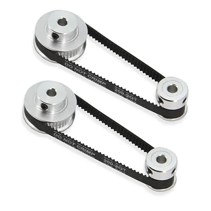 Zeberoxyz 2PCS Set GT2 Synchronous Wheel 20&40 Teeth 5mm Bore Aluminum Timing Pulley with 2PCS Length 200mm Width 6mm Belt (20-40T-5B-6)