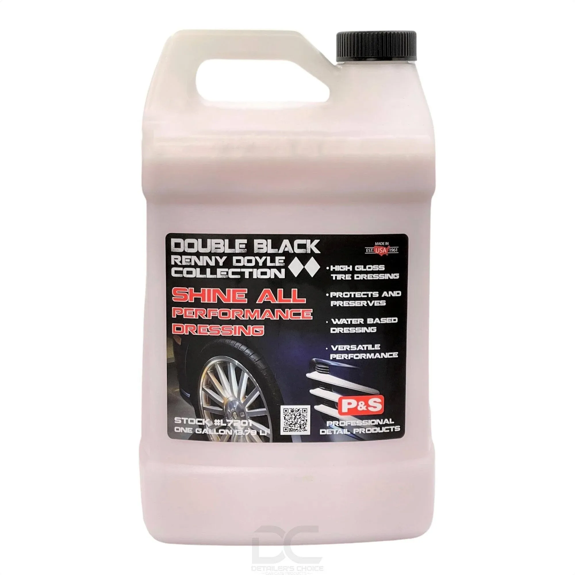 P&S Professional Detail Products - Shine All Performance Dressing - Premium High Performance Water Based Tire Dressing, Also Perfect for Vinyl, Rubber & Leather, Professional Gloss Finish (1 Gallon)