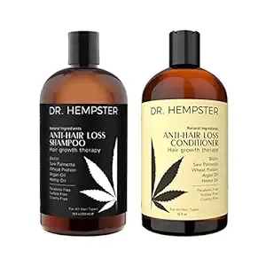 Hair Growth Shampoo and Conditioner Set for Thinning Hair and Hair Loss for Men and Women 18 oz - Hemp Oil, Biotin, Natural and Organic Ingredients - Hair Thickening and Volumizing