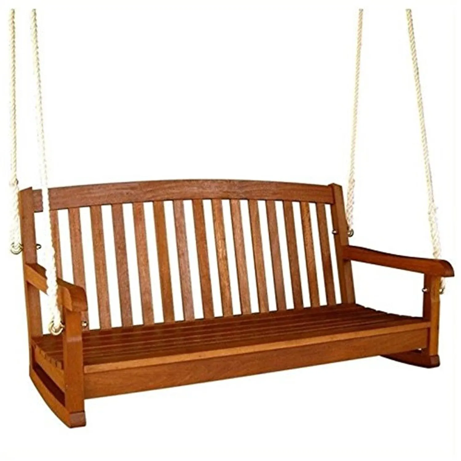 International Caravan Royal Tahiti Curved Back Wood Two Seated Swing