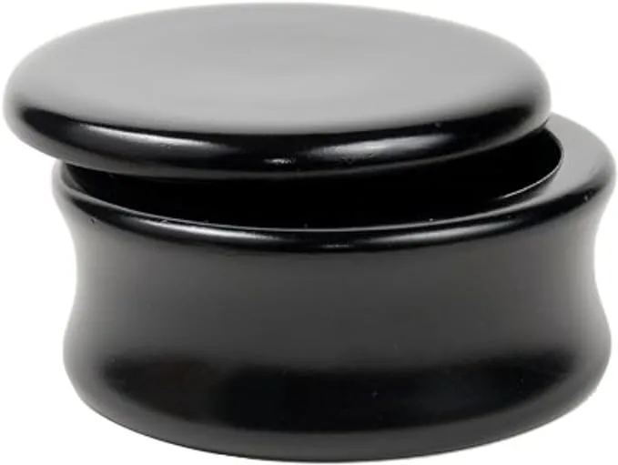 Parker Genuine Mango Wood Hand Carved Shave Soap Bowl - Black Lacquer