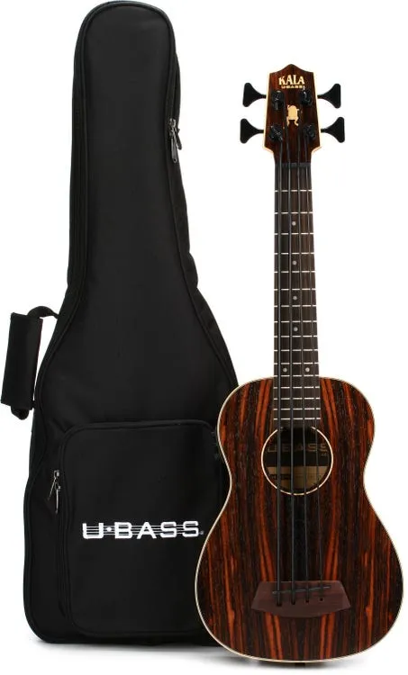 Kala UBASS-EBY-FS Striped Ebony Acoustic-Electric U-Bass