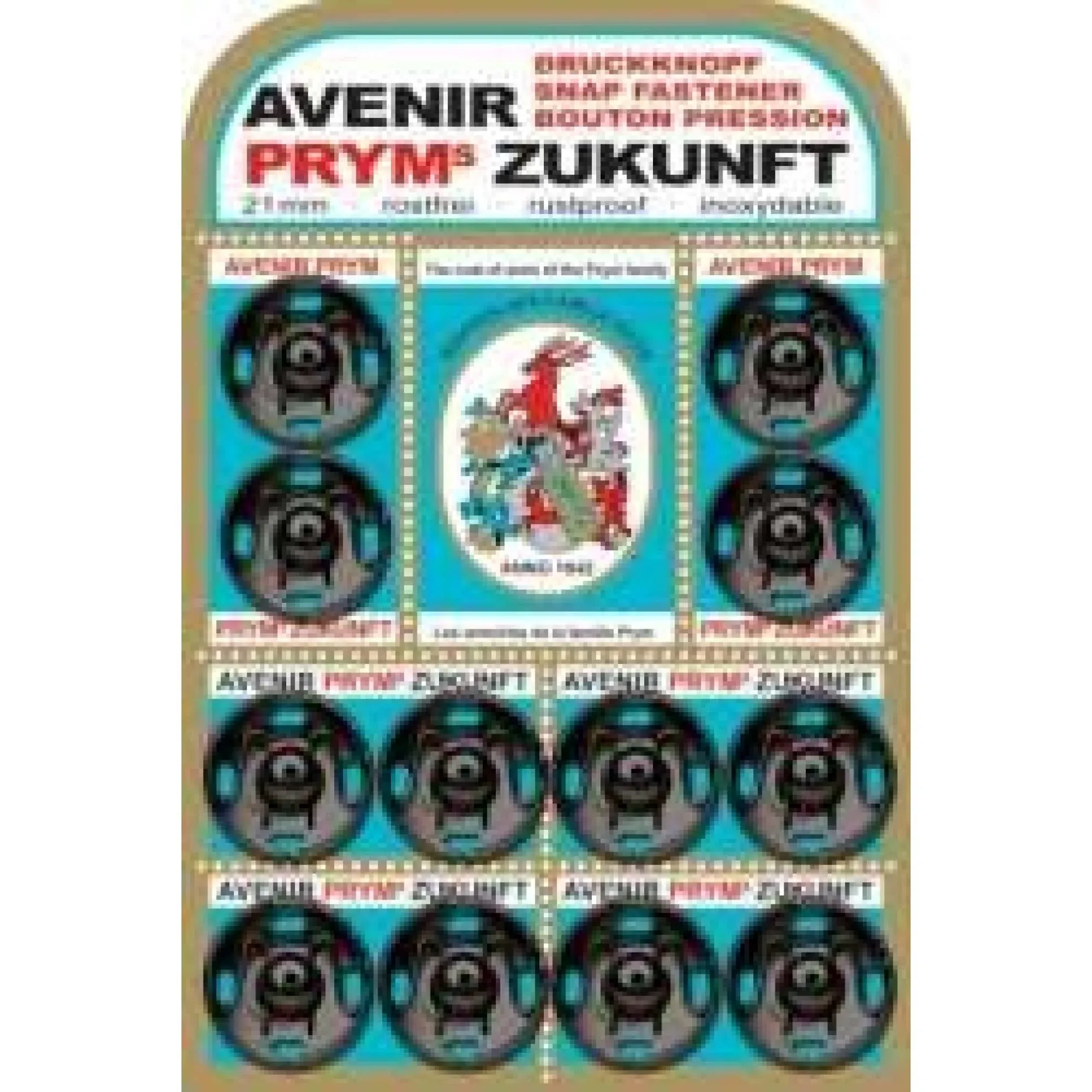 Prym 21mm Sew, 12 Sets, Black Snap Fasteners, Count