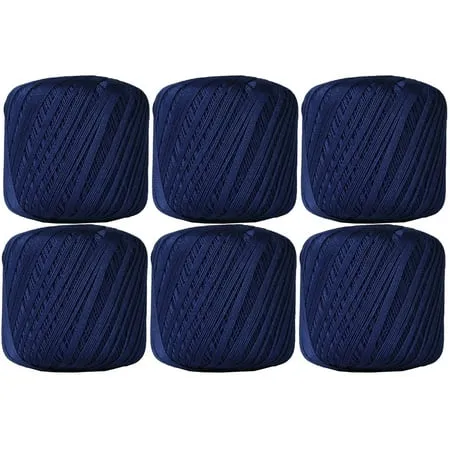 Threadart 6 Ball Pack 100% Pure Cotton Crochet Thread by Threadart - SIZE 10 - Color 41 - BLUE - For tablecloths bedspreads and fashion accessories. 100% mercerized cotton - 50 gram balls 175 yds