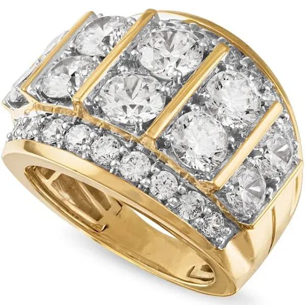 Men's Diamond Large Cluster Statement Ring (7 Ct. t.w.) in 10K Gold - Yellow Gold