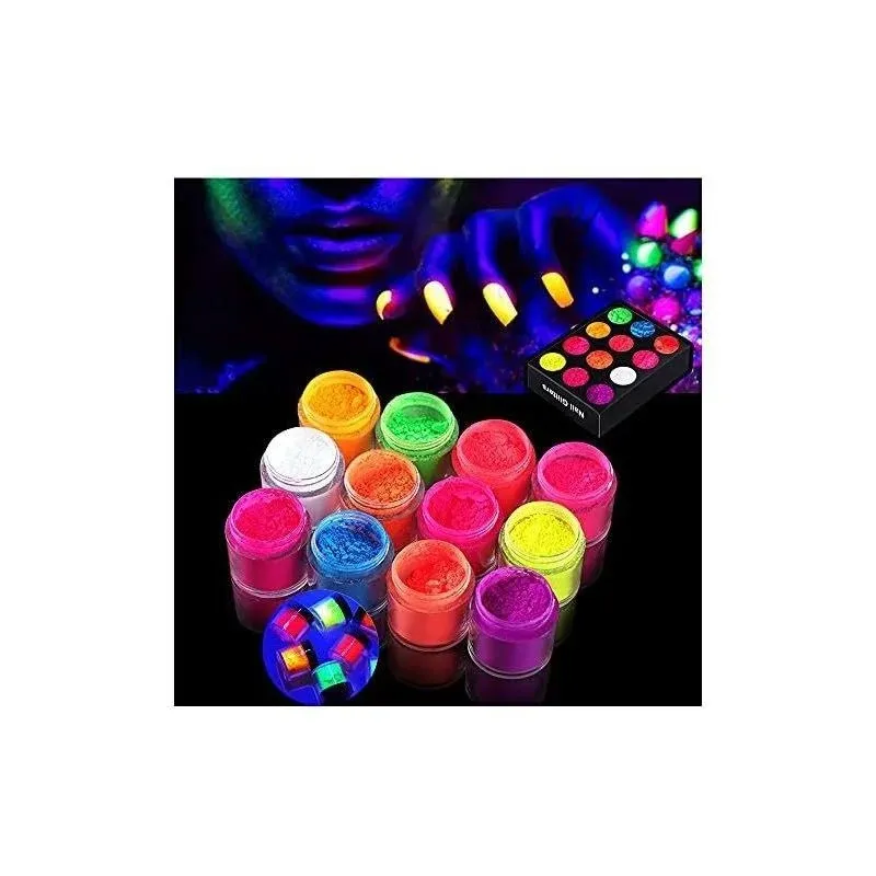 Night Fluorescence Pigment Ultrafine Glitter Glow Powder Nail Arts Nail Tips