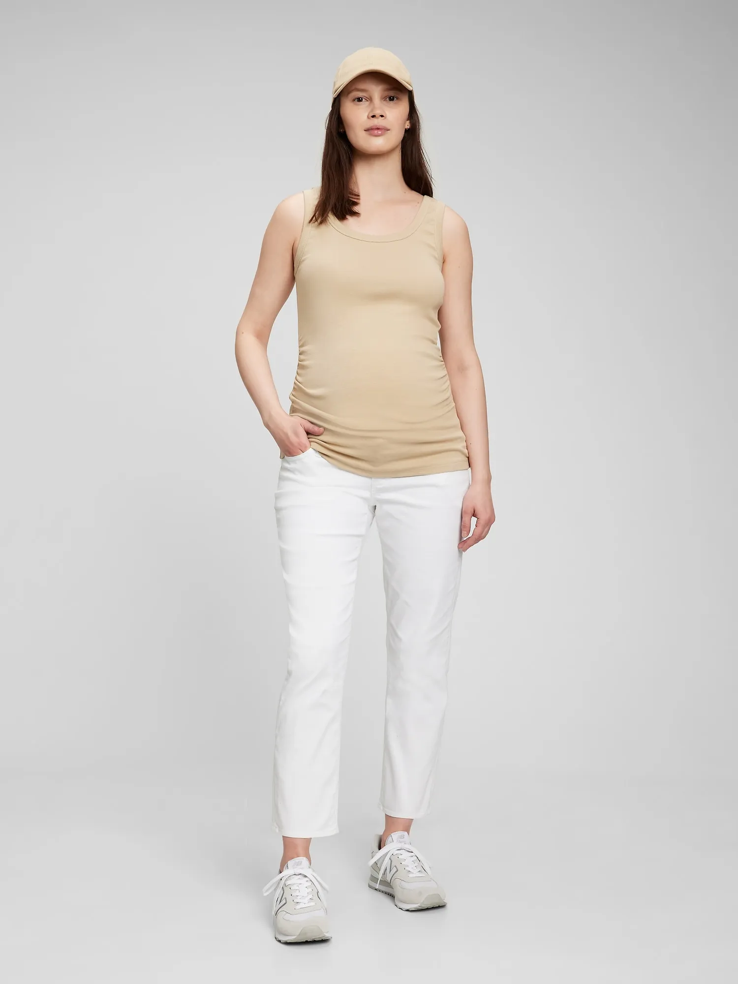 Gap Women's Maternity True Waistband Full Panel Cheeky Straight Jeans