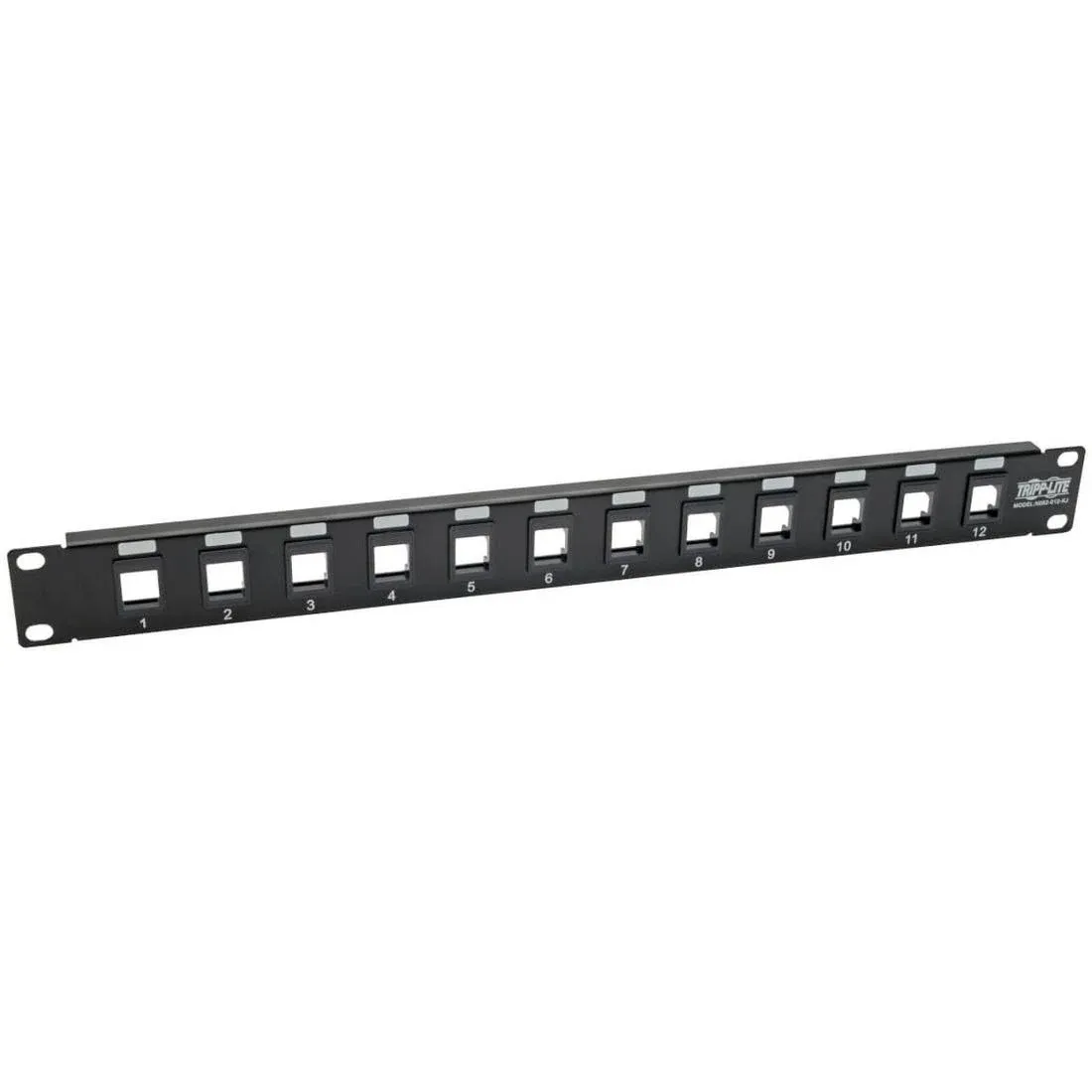 Tripp Lite 12-Port 1U Rack-Mount Unshielded Blank Keystone/Multimedia Patch Panel N062-012-KJ