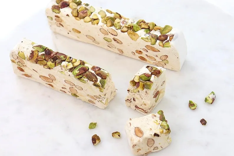 Andy Anand Roasted Pistachios Soft Brittle, Nougat, Turron Gluten Free 7 Oz