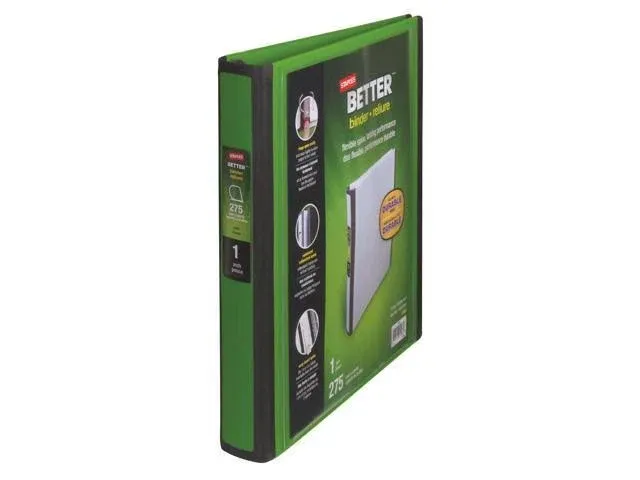 STAPLES 827602 Better 1-Inch D 3-Ring View Binder Green