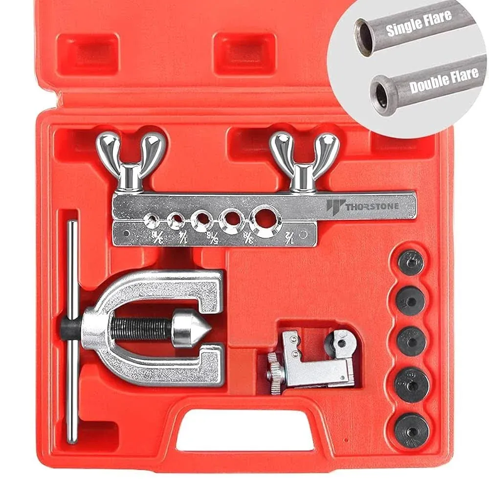 Thorstone Double & Single Flaring Tool Kit for Brake Line and Brass Tubing Tool ...