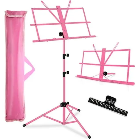 Folding Music Stand w/ Mic Stand &amp; Phone Holder