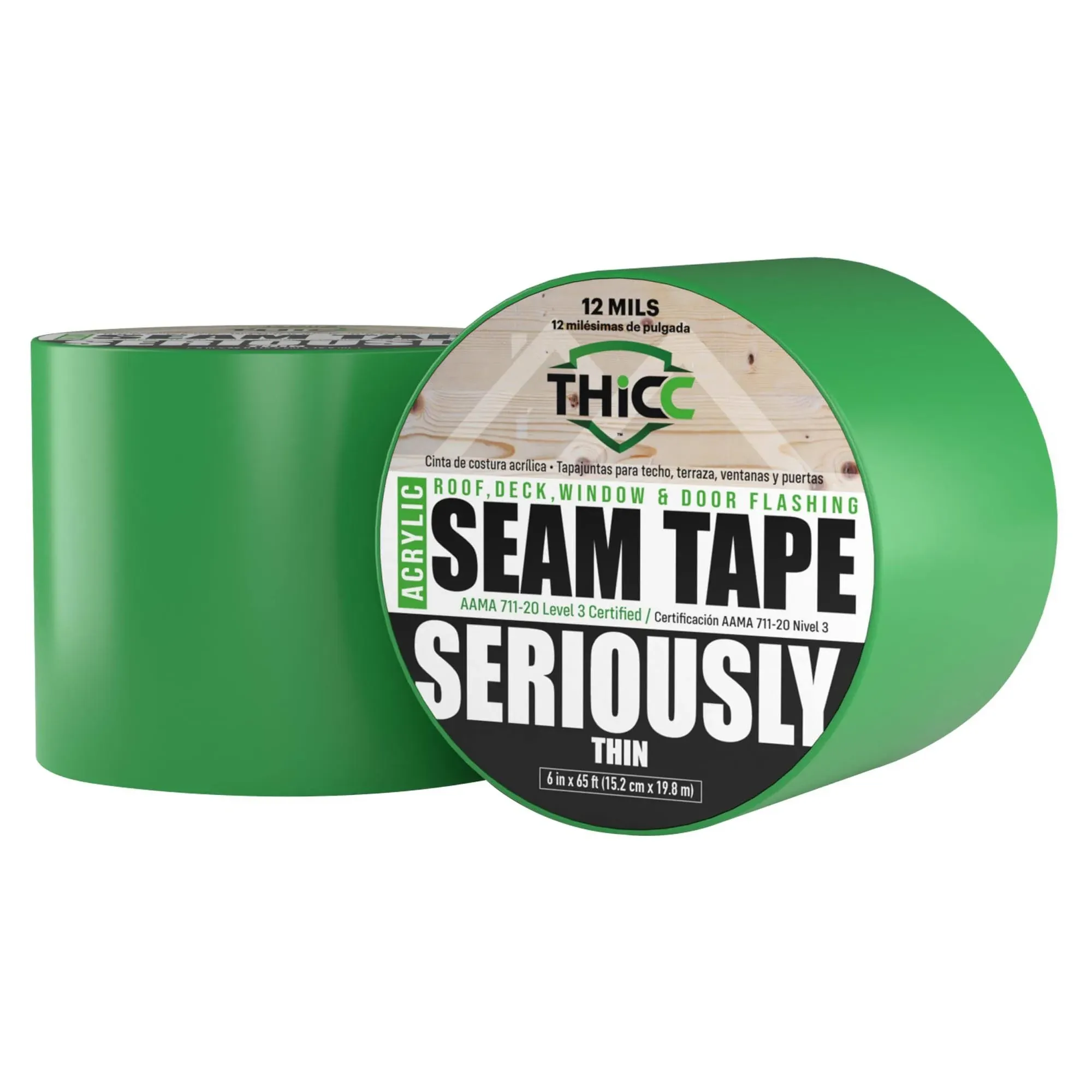 THiCC 6 in. W X 65 ft. L Tape Roof Seam Tape Green