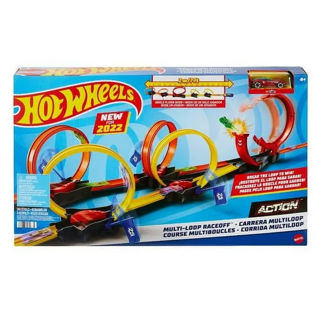 Hot Wheels Multi-Loop Raceoff-85 inches with five exciting loops in one stretch.