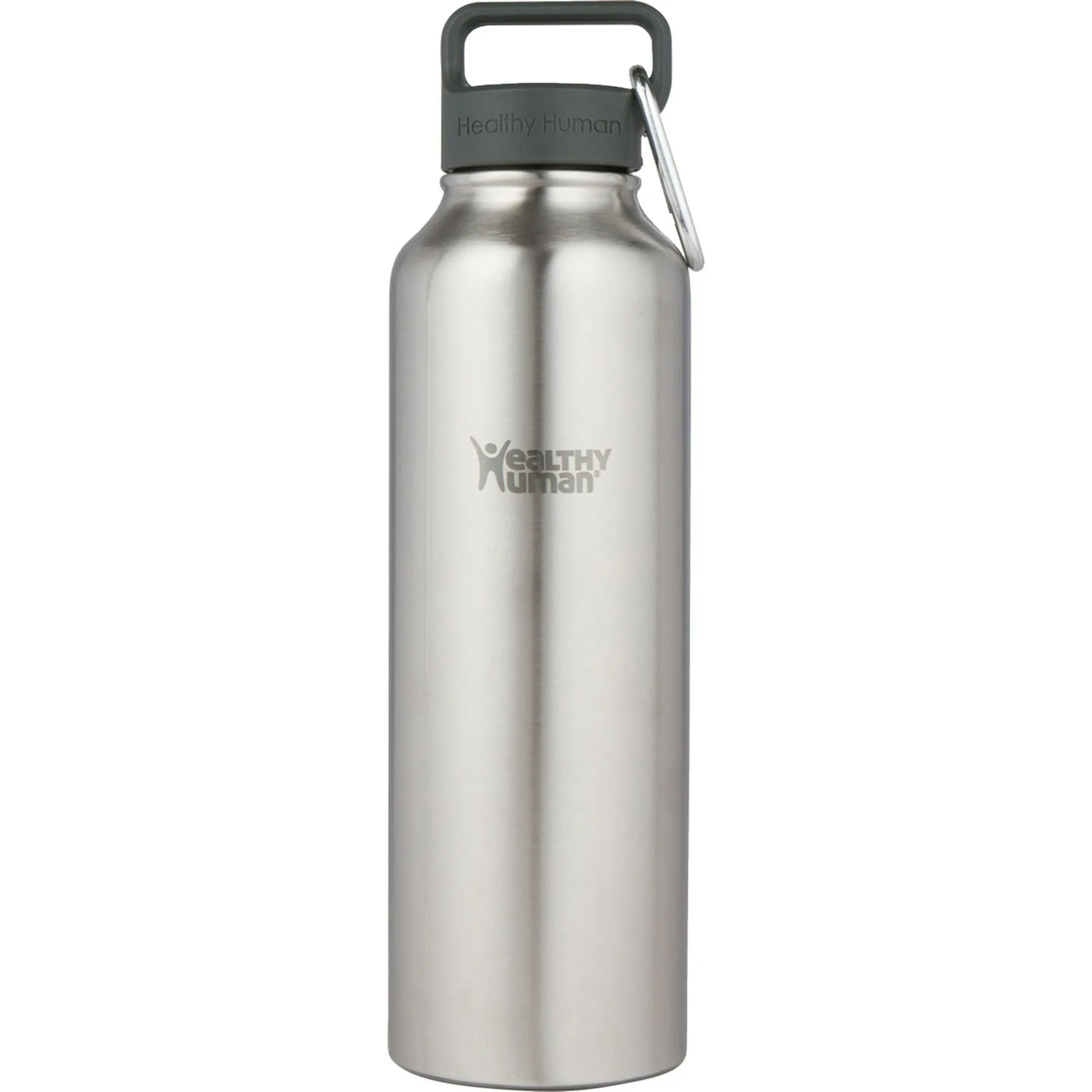 Healthy Human Stainless Steel Water Bottle | Double Walled Vacuum Insulated Water Thermos for Adults | Eco-Friendly Travel Bottles with Leak Proof Lid (Brushed Steel, 40oz/1183 ML)