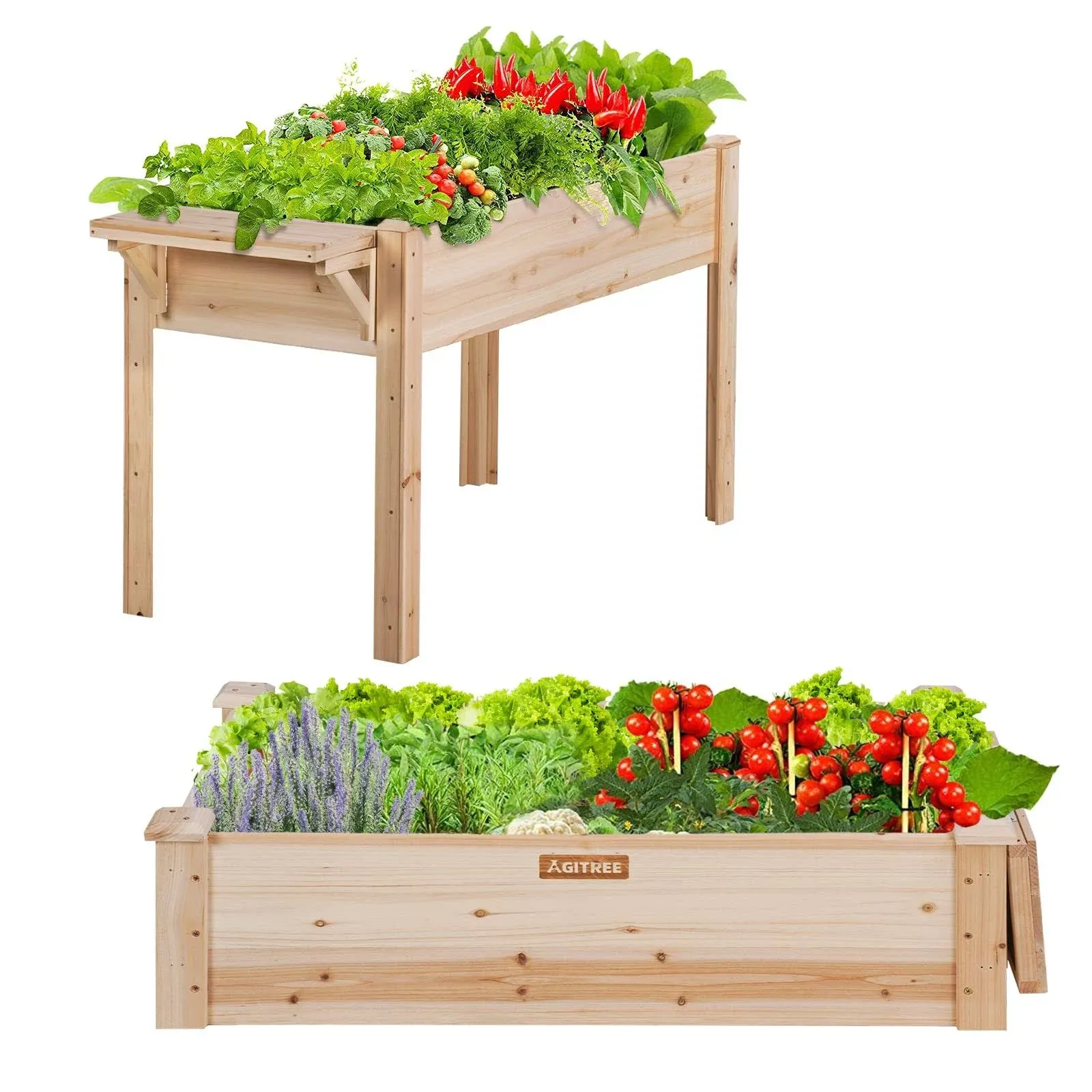 Agitree Raised Garden Bed with Detachable Leg,35 * 18 * 31in, Wood Planter Ra...