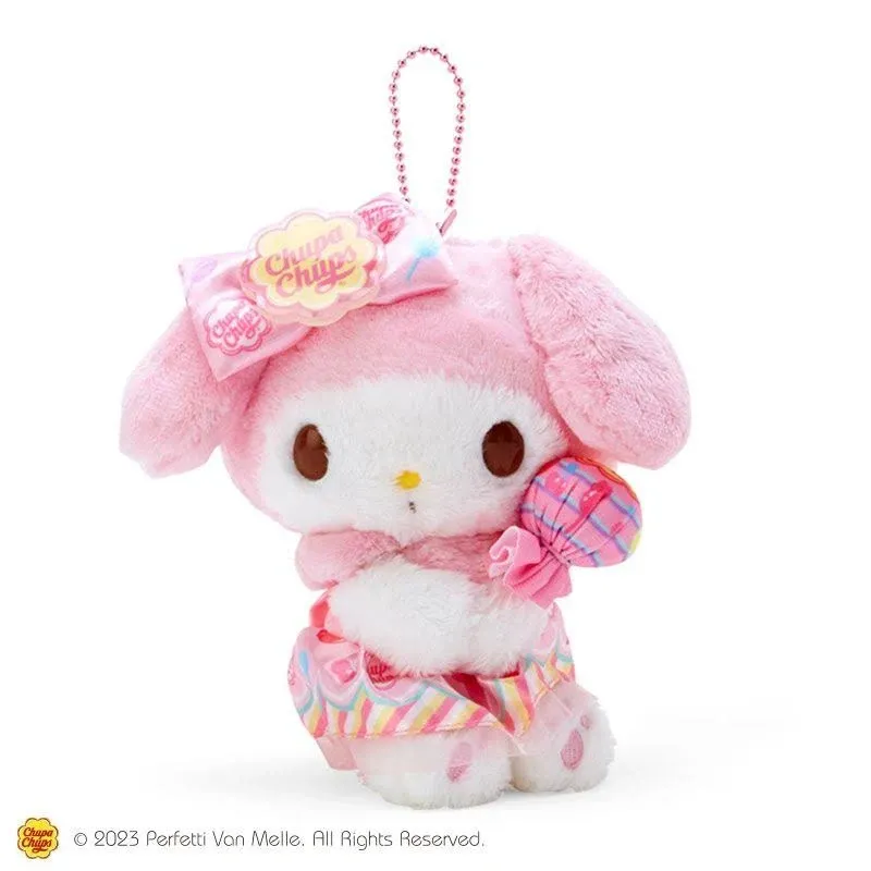 Sanrio My Melody Mascot Holder Chupa Chups Collaboration Design Plush Japan