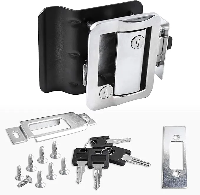 RV Travel Trailer Entry Door Lock Polar Chrome Paddle Deadbolt